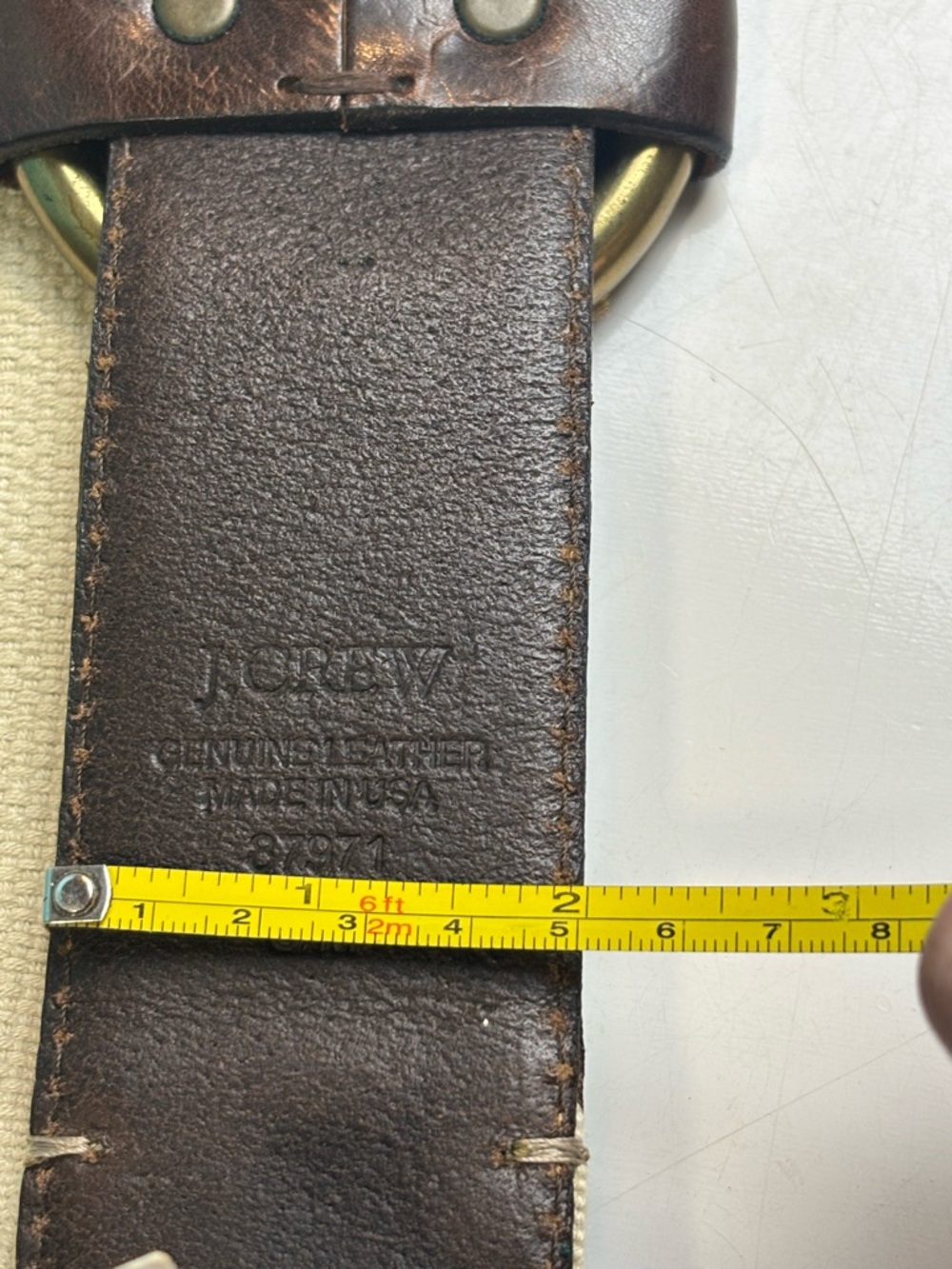 J. Crew wide Canvas‎ and Brown Leather stretch Belt sz S/M - Picture 6 of 7
